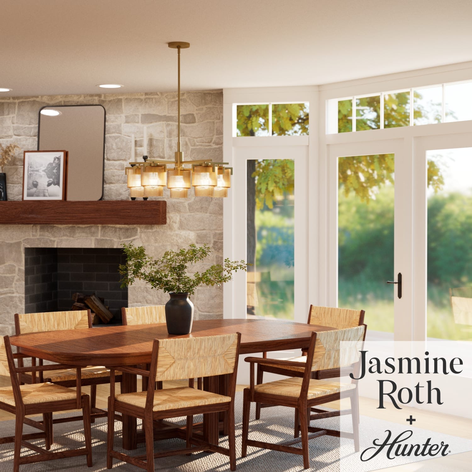 Ontario Jasmine Roth 5 Light Medium 27 Inch Chandelier - Image 5
