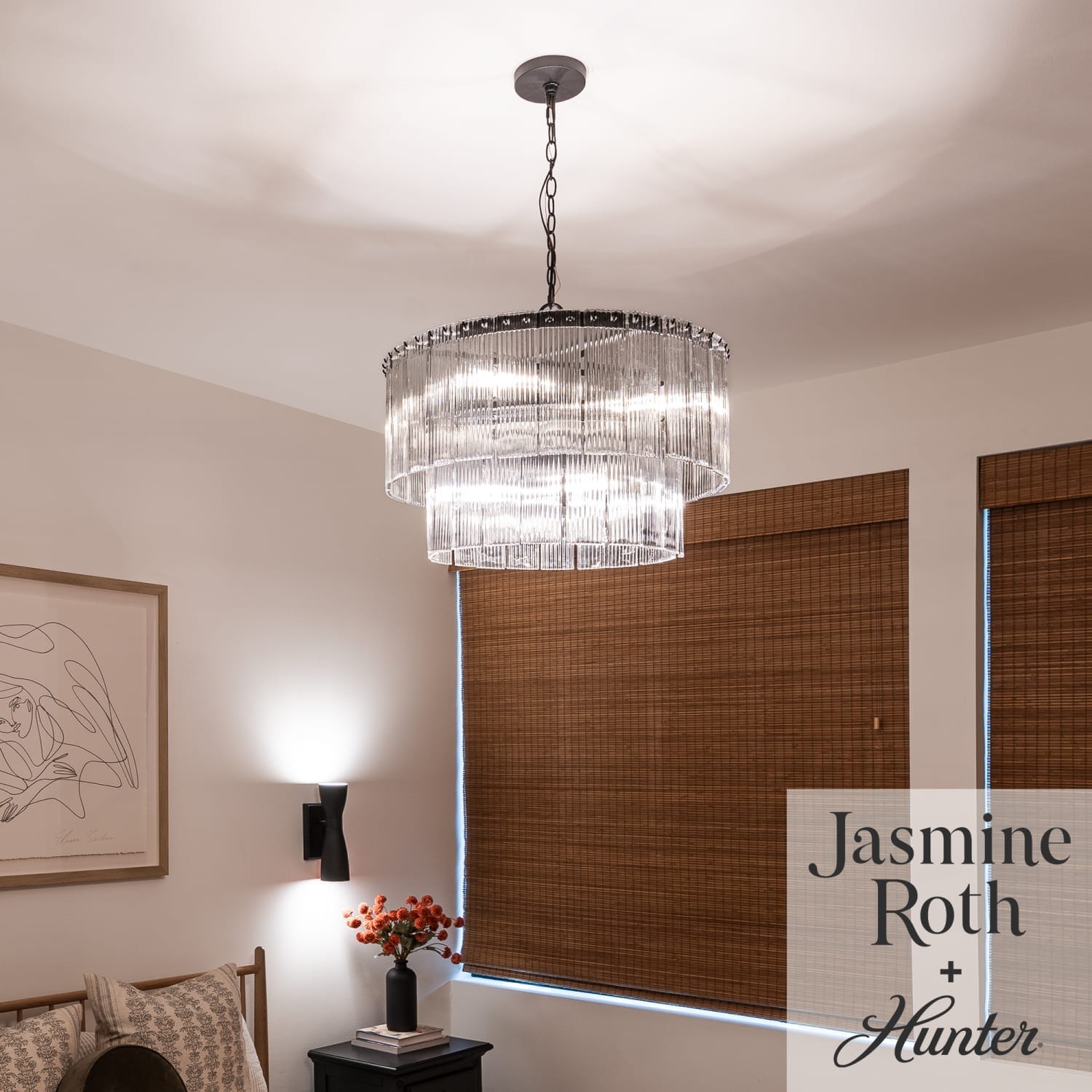 Ontario Jasmine Roth 6 Light Medium 24 Inch Chandelier - Image 2