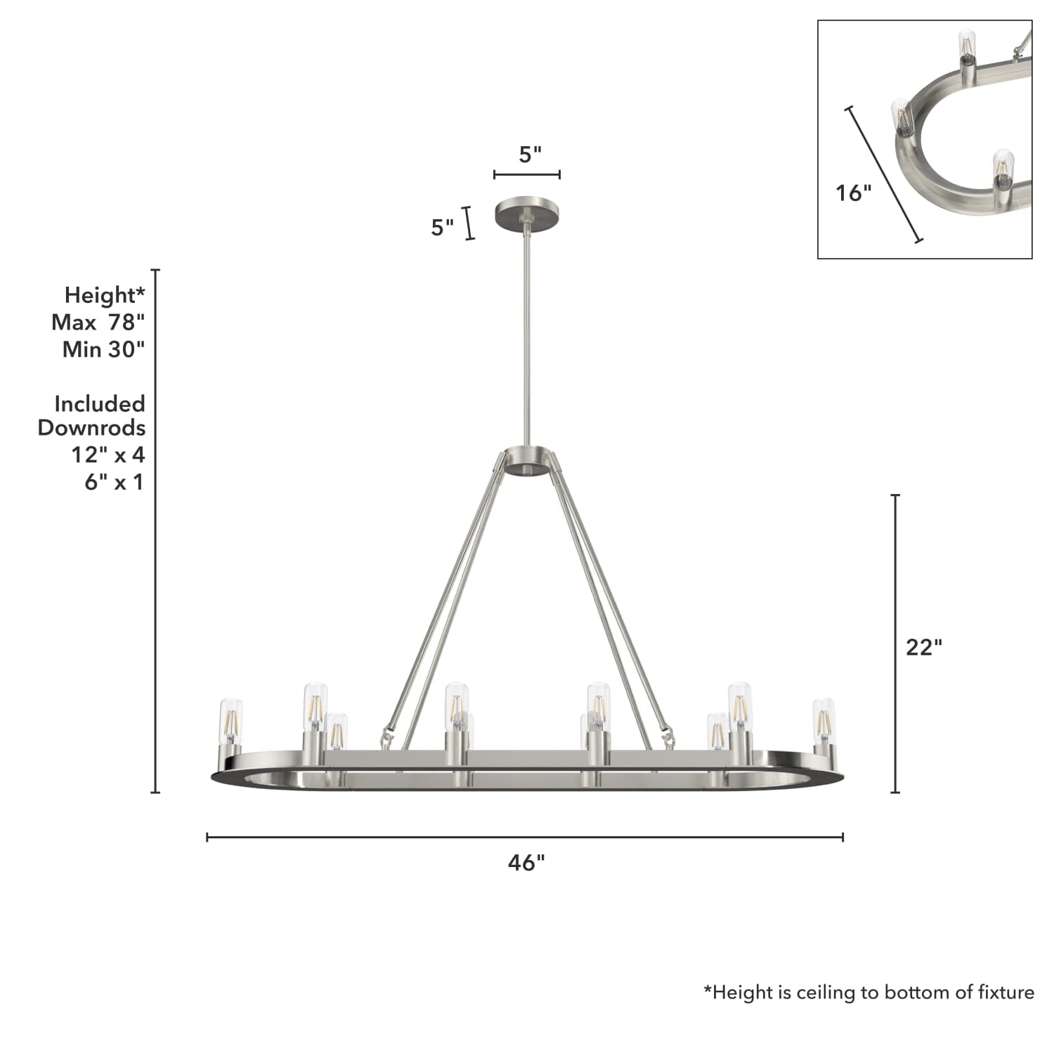Saddlewood 10 Light Linear Chandelier - Image 4