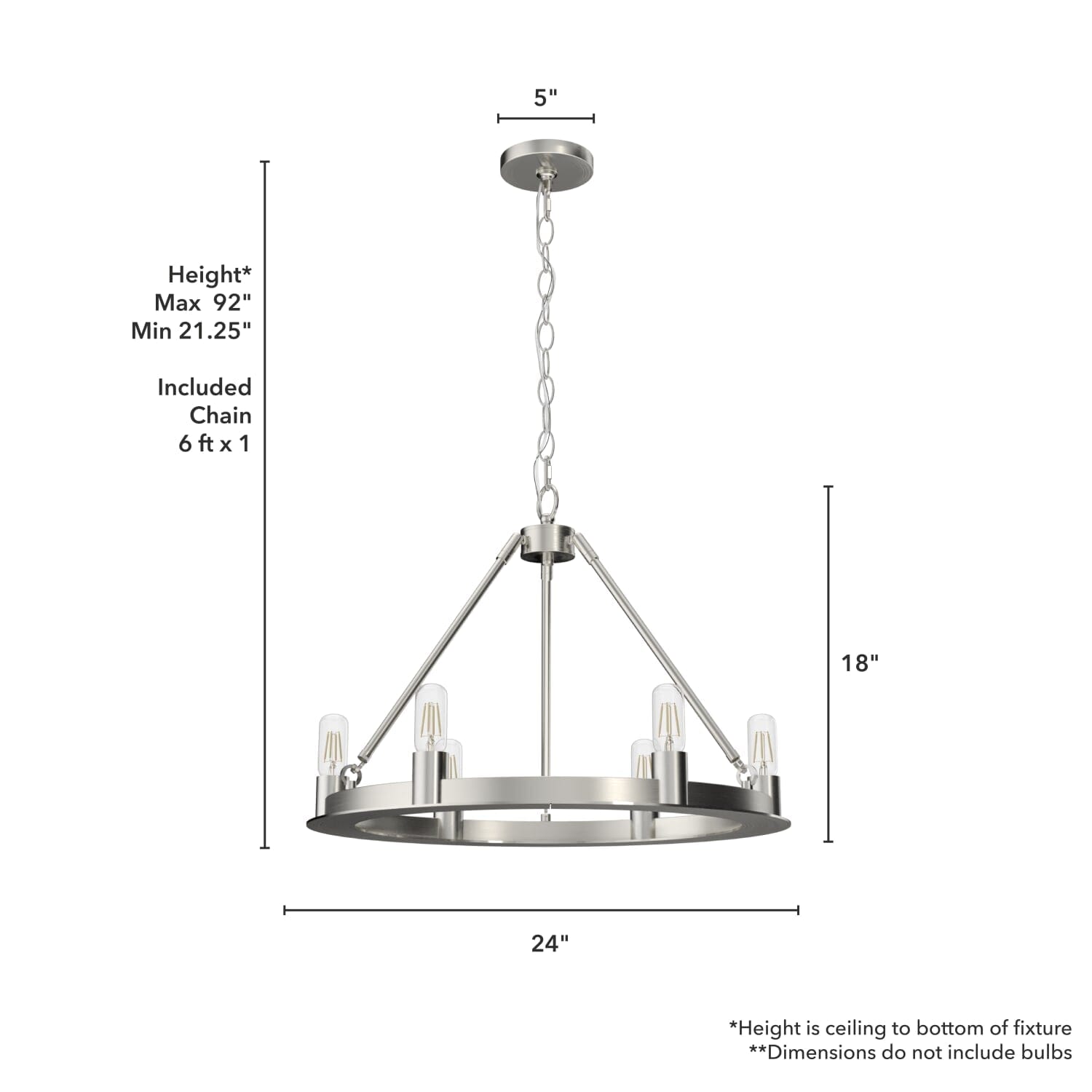 Saddlewood Chandelier 6 Light - Image 4