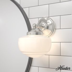Saddle Creek Shiny Cased White Glass 1 Light Sconce