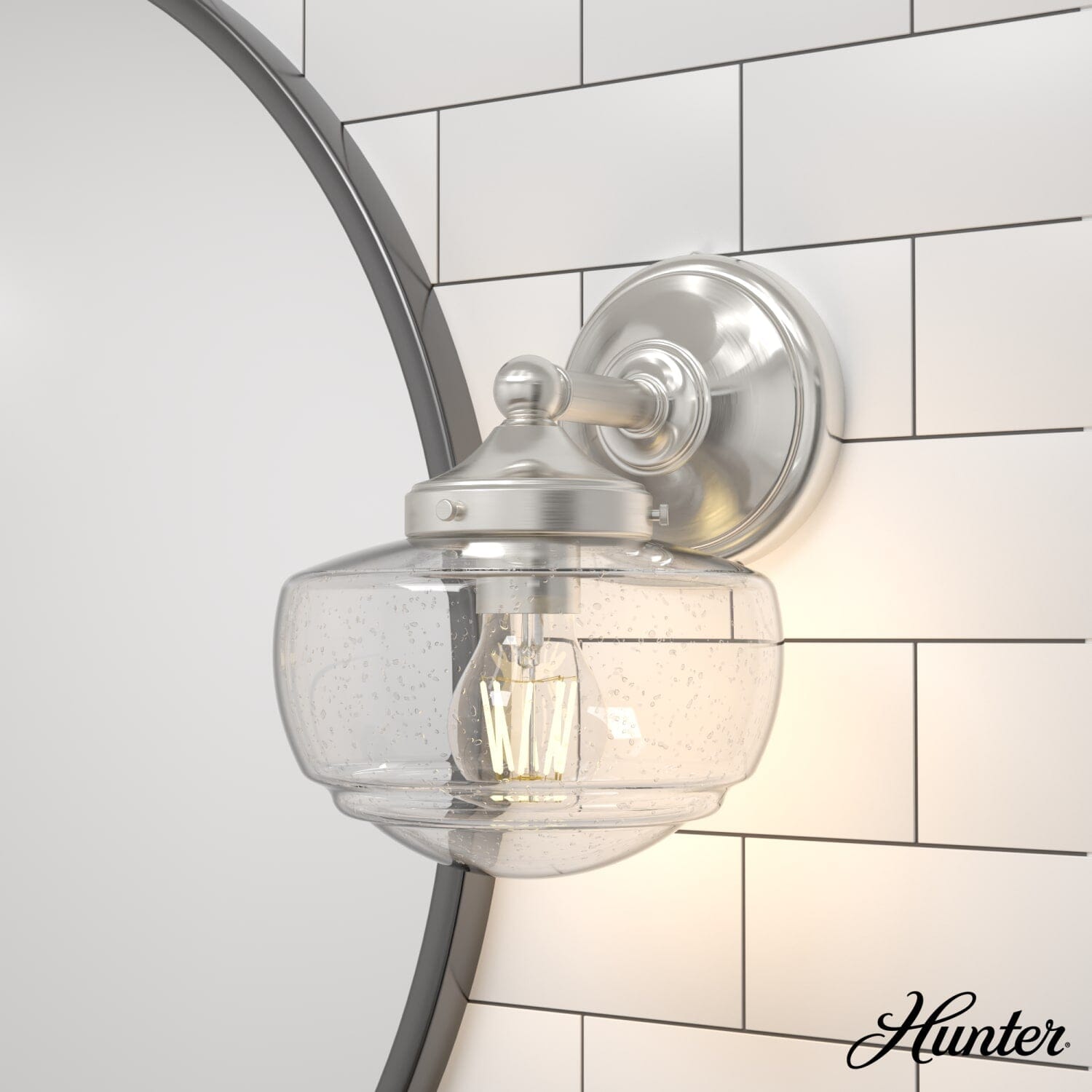 Saddle Creek Clear Seeded Glass 1 Light Sconce - Image 2