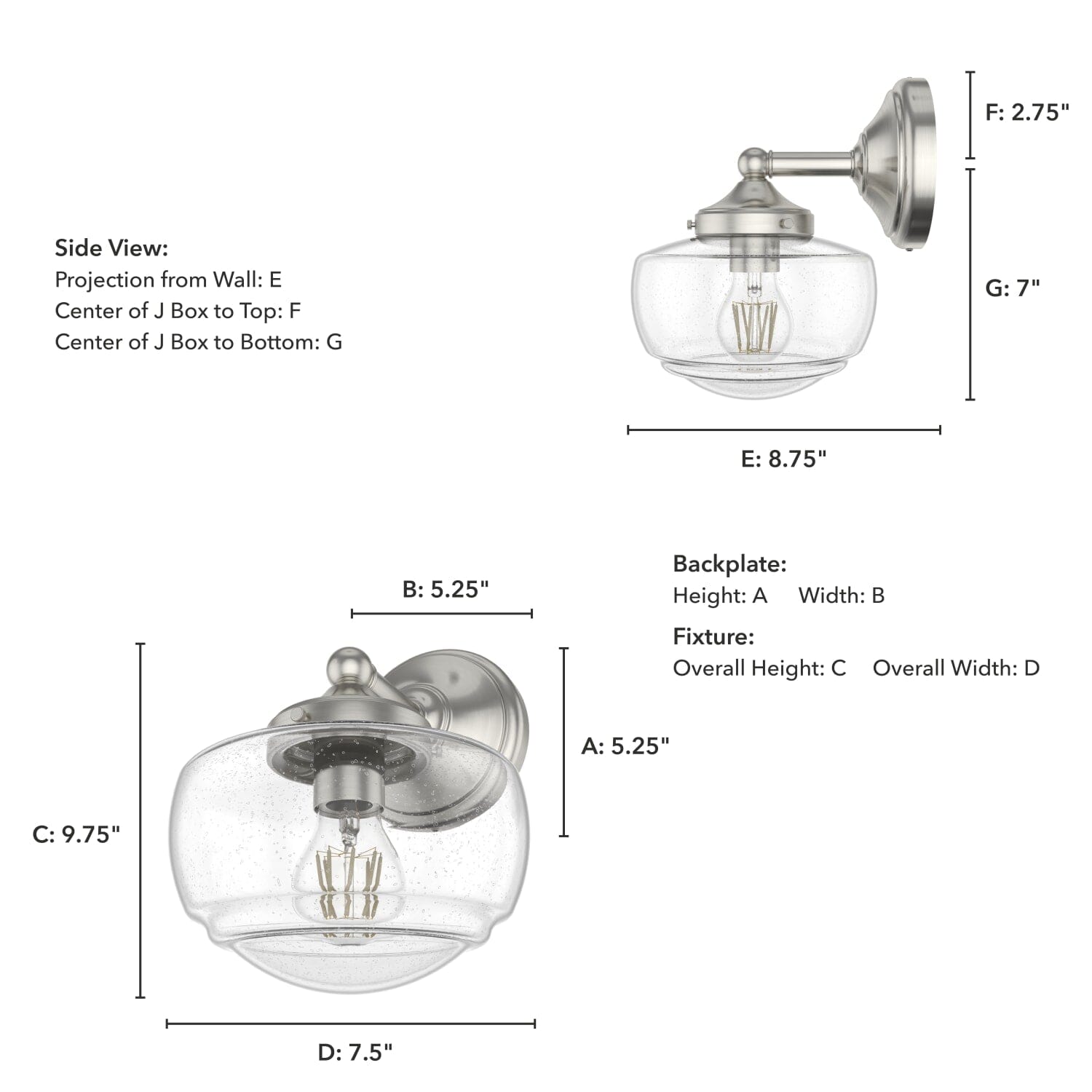 Saddle Creek Clear Seeded Glass 1 Light Sconce - Image 6