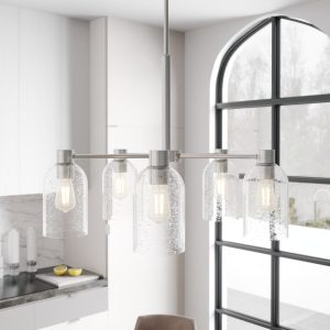 Lochemeade Clear Seeded Glass 5 Light Chandelier