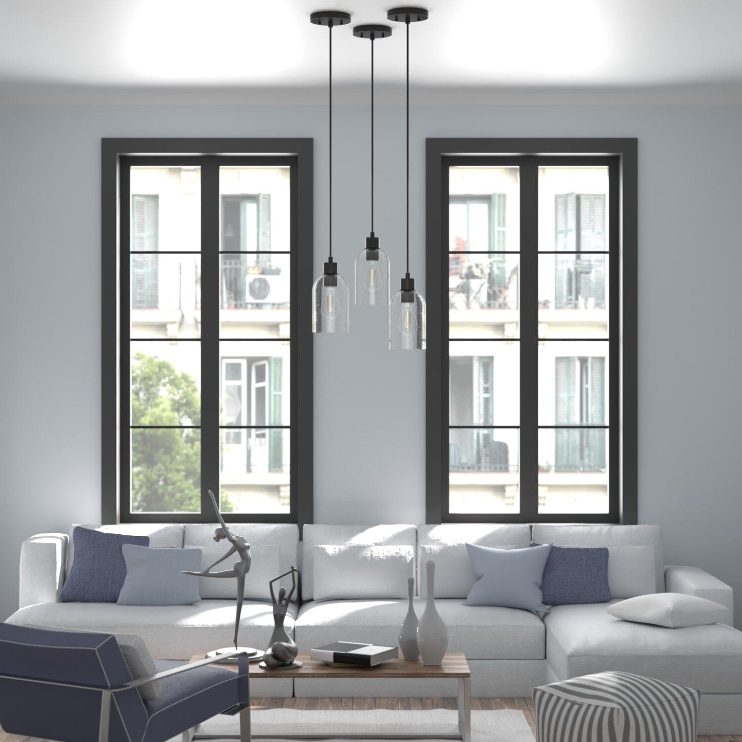 Lochemeade Clear Seeded Glass 1 Light Mini Pendant - Image 5