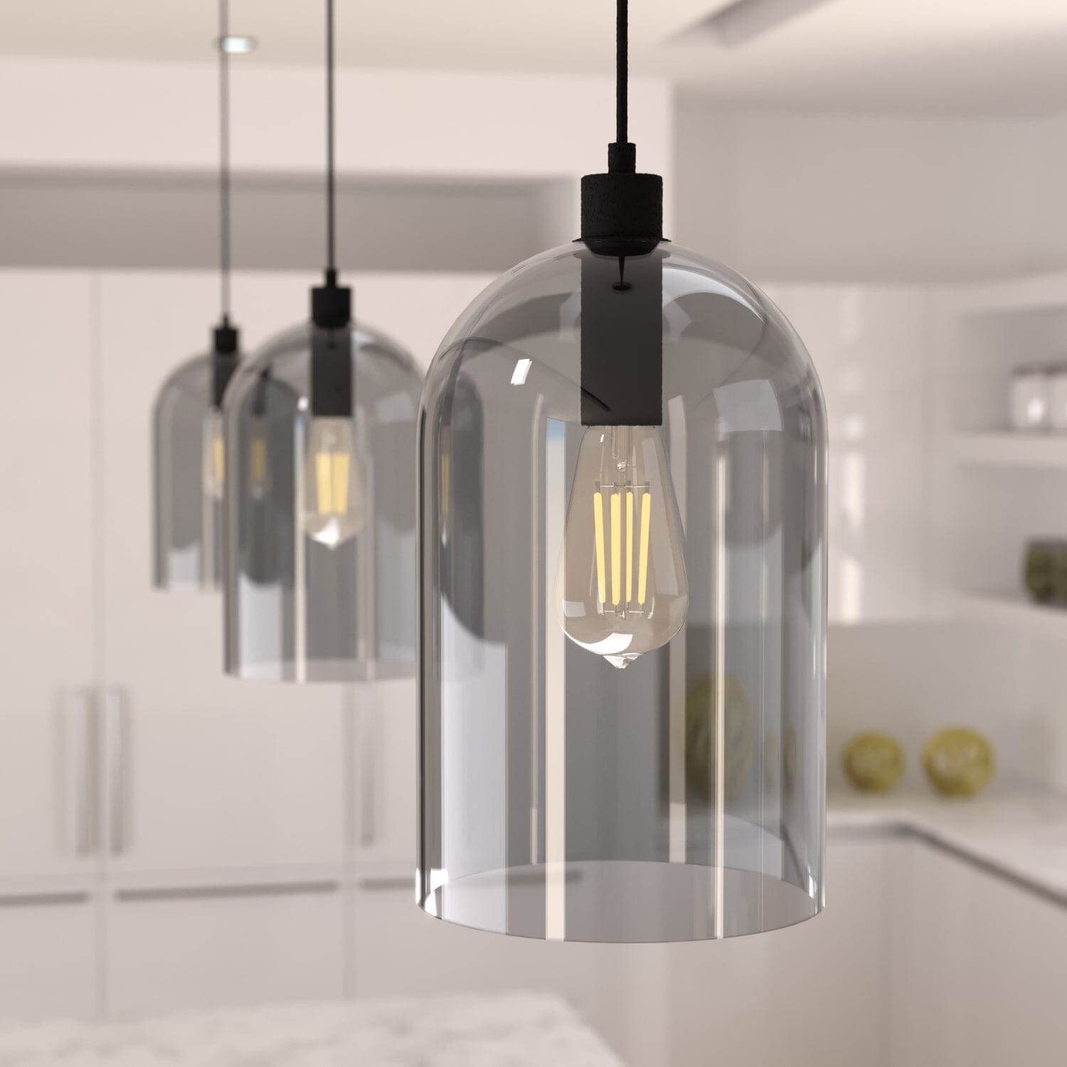 Lochemeade Smoked Glass 1 Light Large pendant