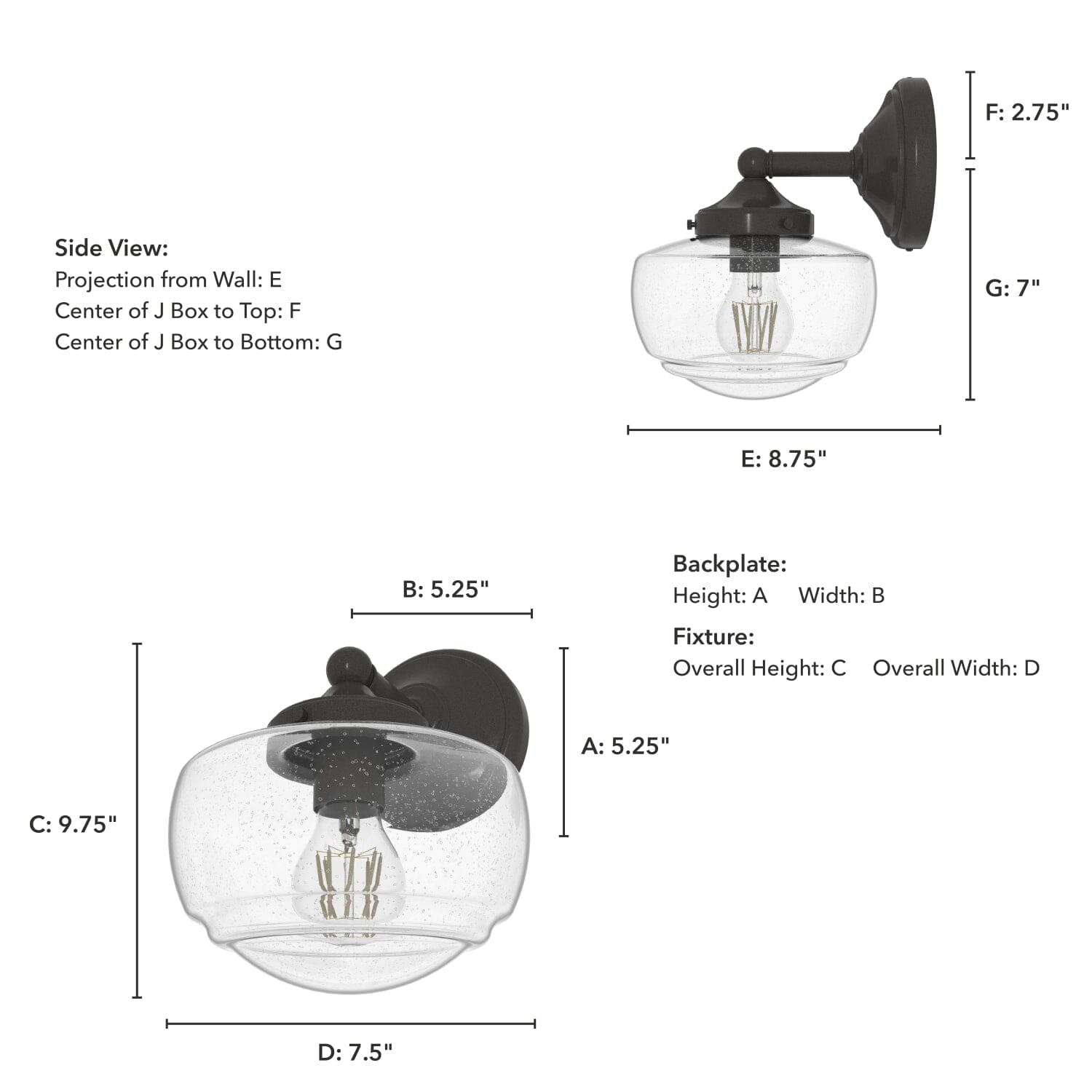 Saddle Creek Clear Seeded Glass 1 Light Sconce - Image 5