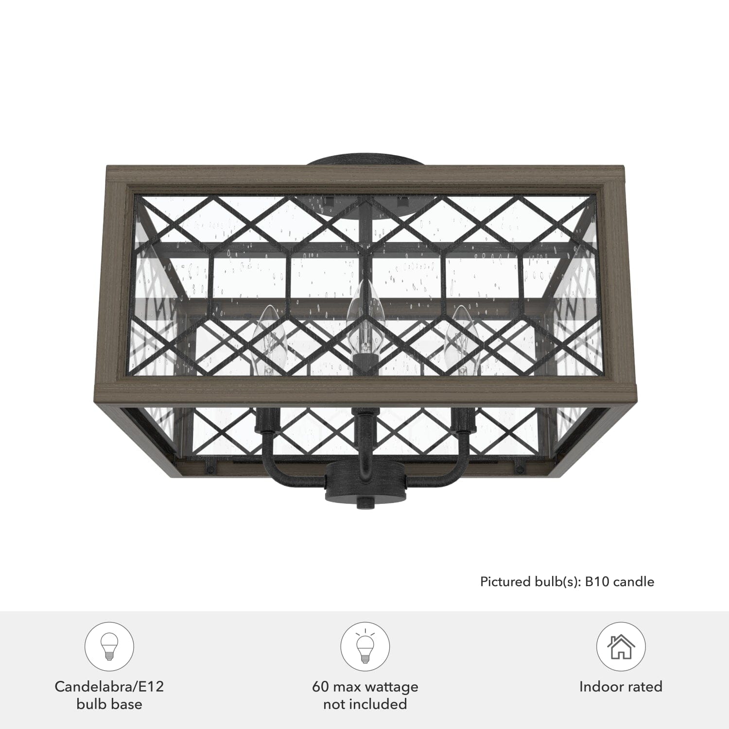 Chevron 4 Light Semi-Flush Mount - Image 3