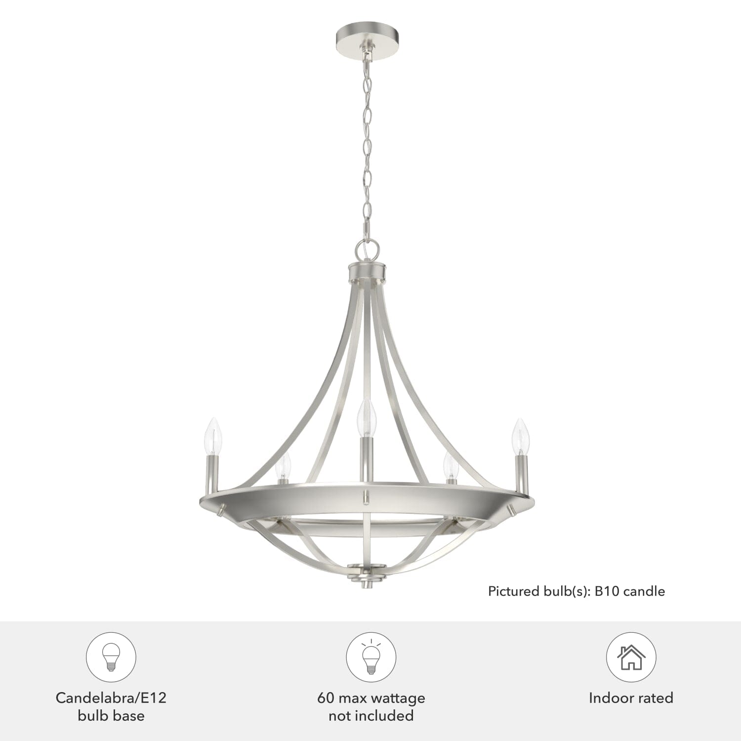Perch Point 5 Light Chandelier 24 inch - Image 6