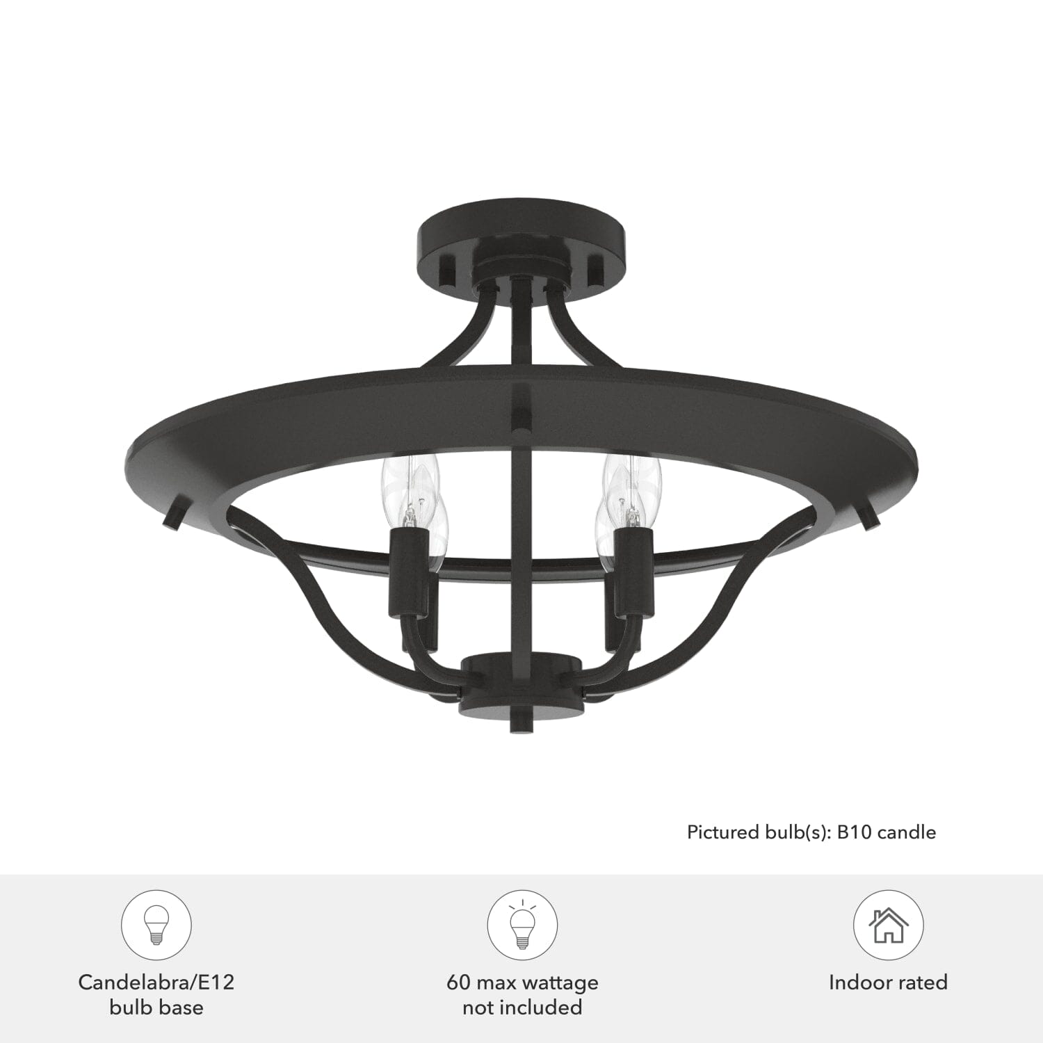 Perch Point 4 Light Semi-Flush Mount - Image 4
