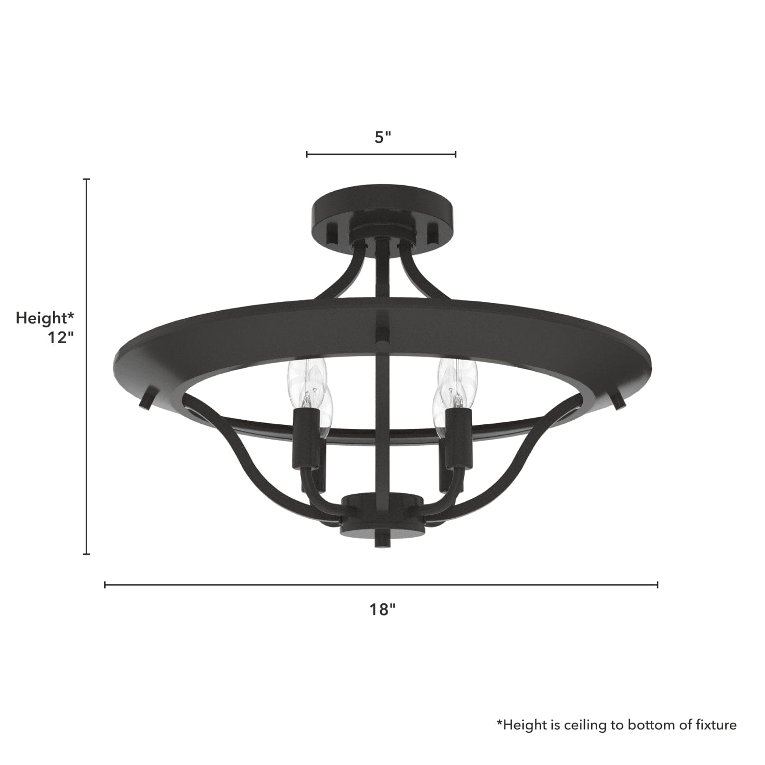 Perch Point 4 Light Semi-Flush Mount - Image 6