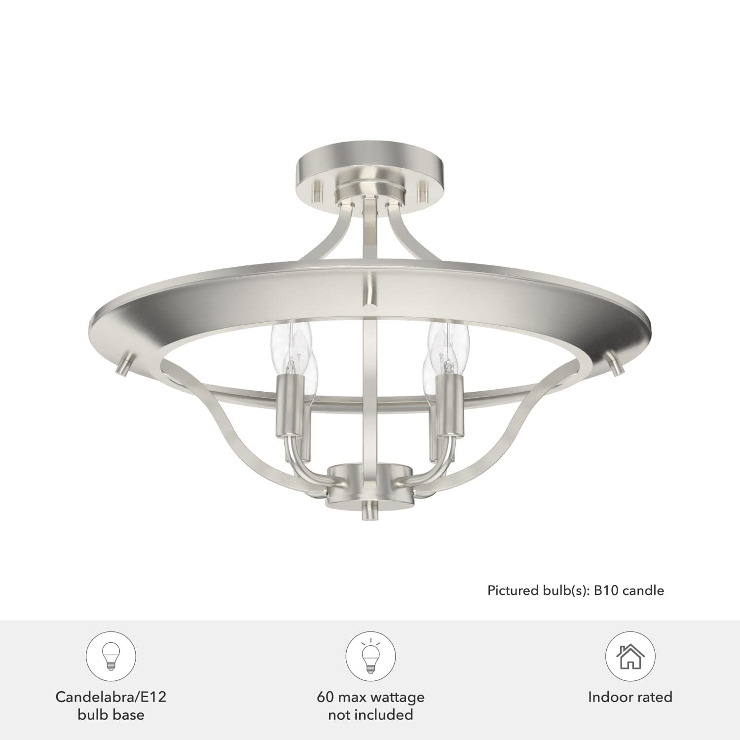 Perch Point 4 Light Semi-Flush Mount - Image 3