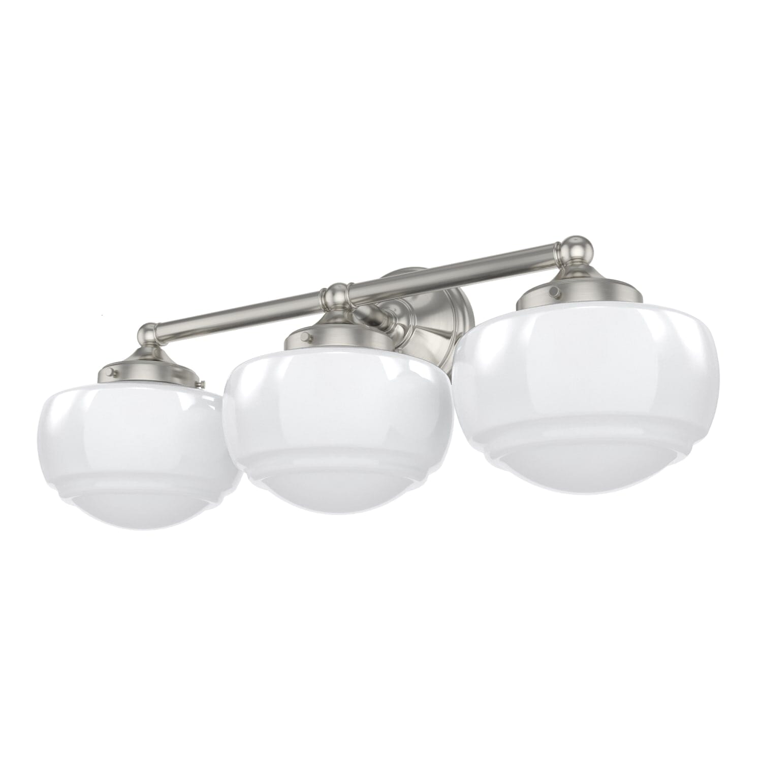Saddle Creek Shiny Cased White Glass 3 Light Vanity - Image 5