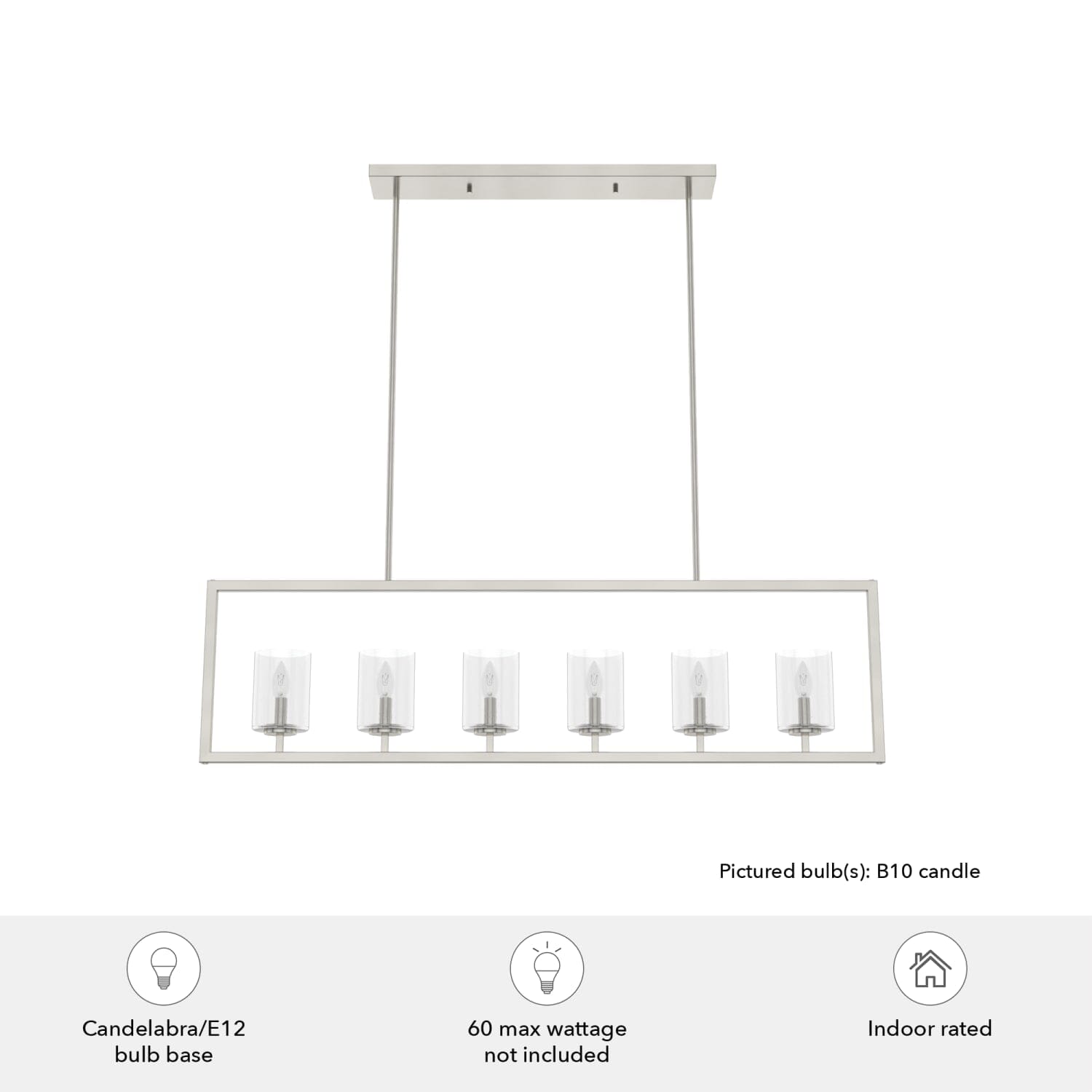 Kerrison 6 Light Linear Chandelier - Image 5