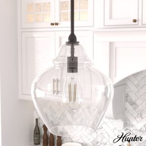 Dunshire Ginger Jar Clear Glass 1 Light 12 Inch Medium Pendant