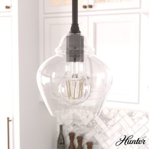 Dunshire Ginger Jar Clear Seeded Glass 1 Light 6.75 Inch Mini Pendant