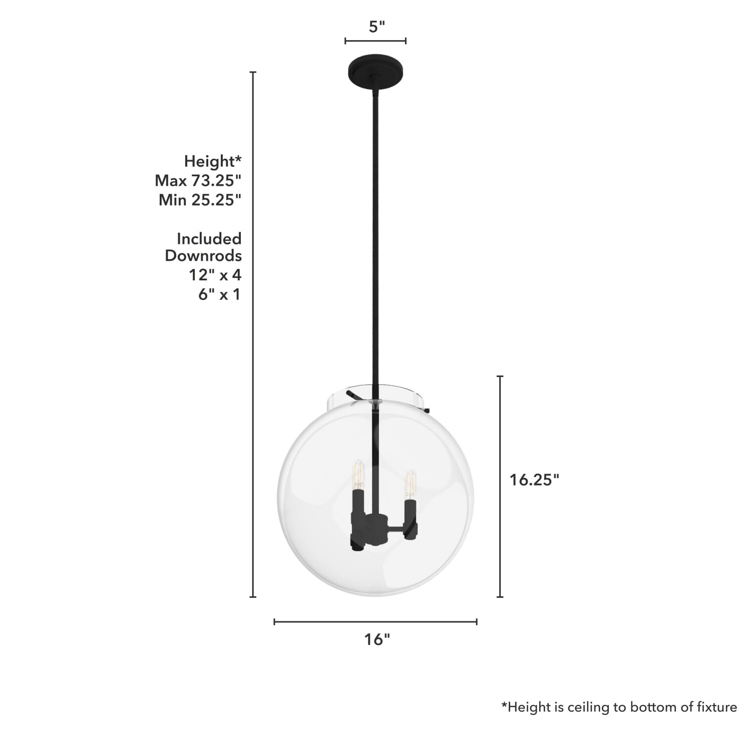 Sacha 3 Light Globe Pendant - Image 4