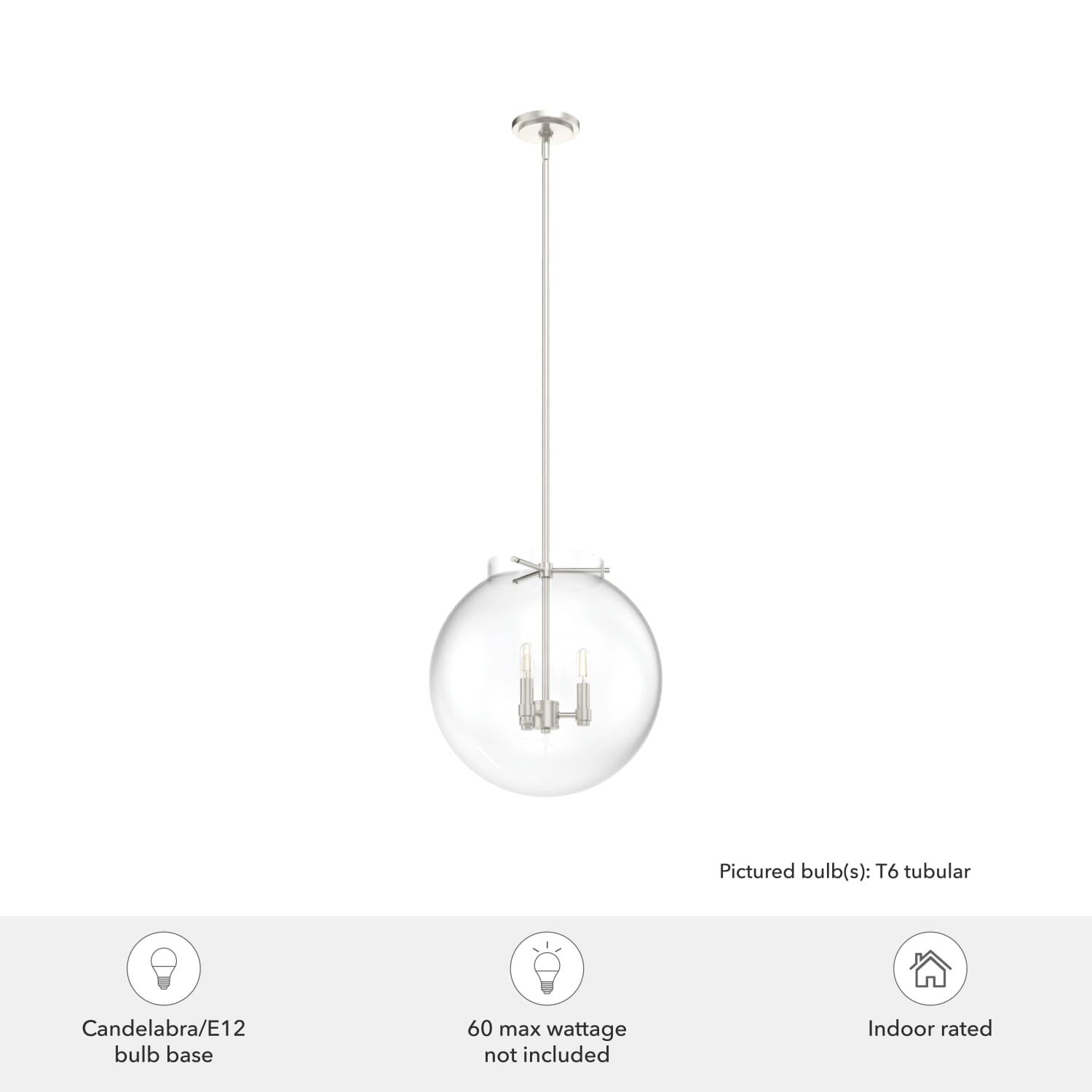 Sacha Globe Pendant 3 Light - Image 3