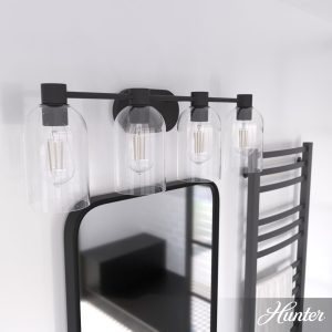 Lochemeade Clear Seeded Glass 4 Light Vanity