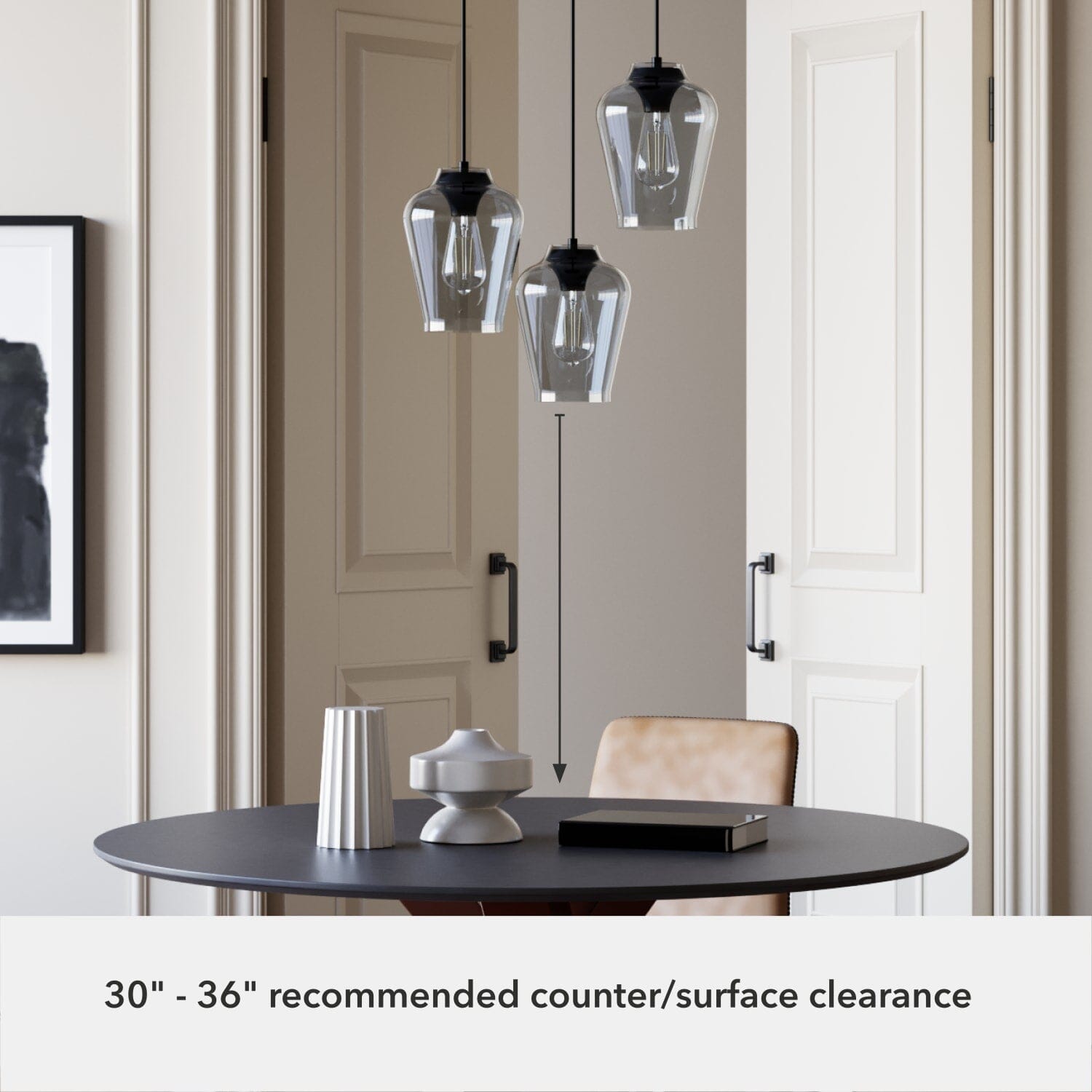 Vidria Smoked Glass 3 Light Round Pendant Cluster - Image 5