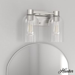 Lochemeade Clear Seeded Glass 2 Light Vanity