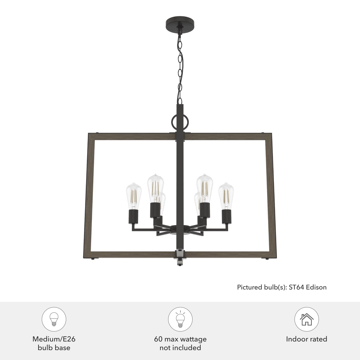 Woodburn 6 Light 30 Inch Foyer Pendant - Image 5