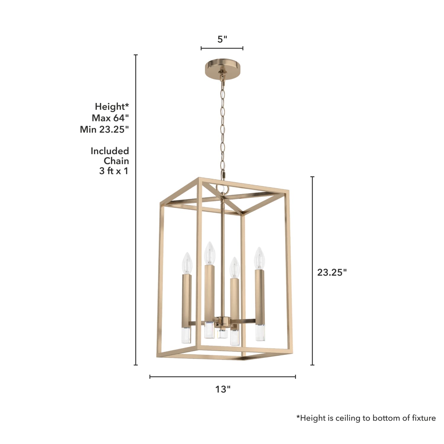 Sunjai 4 Light Pendant 13 inch - Image 4