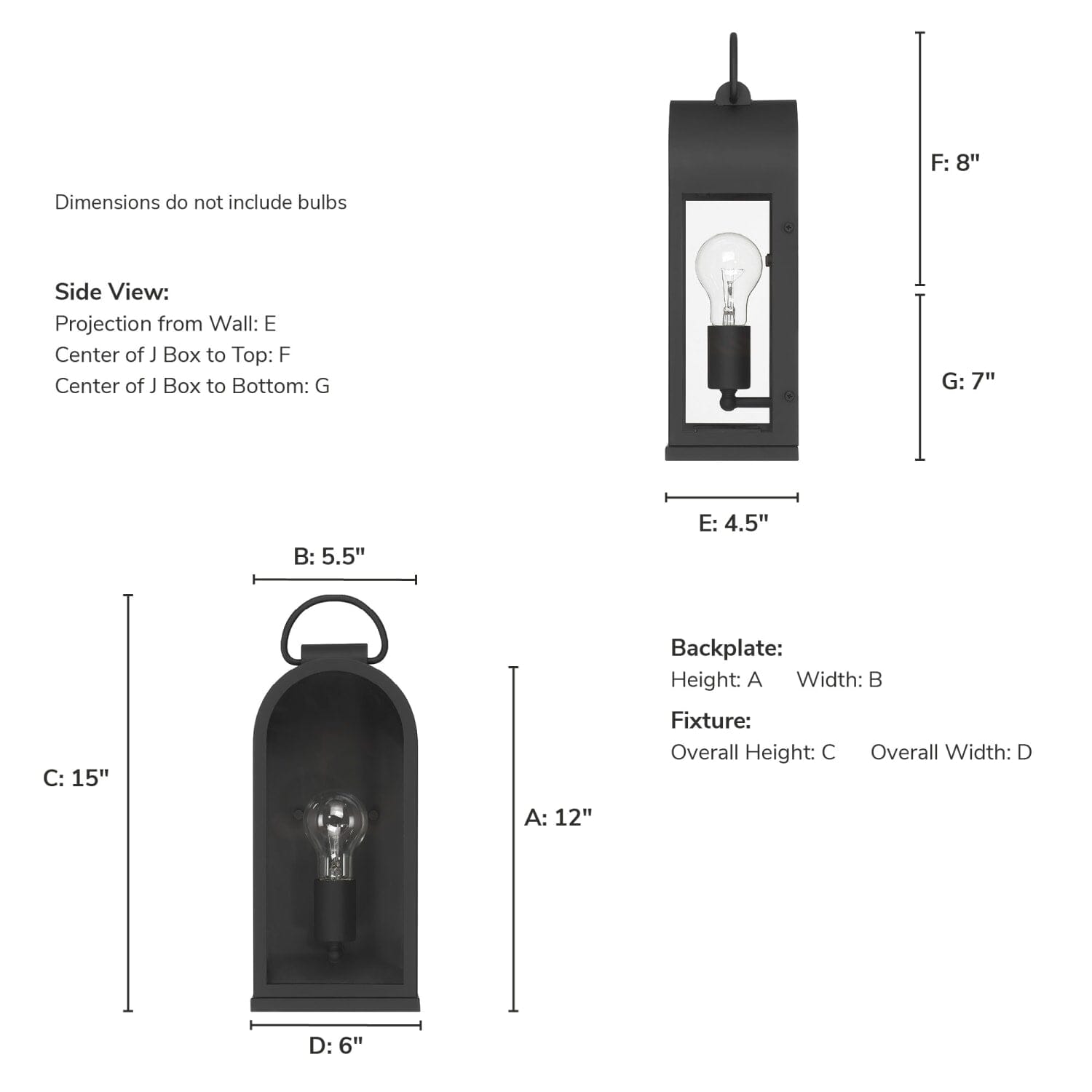 Kendra Bell Outdoor WeatherMax 1 Light Medium 15 Inch Wall Light - Image 4