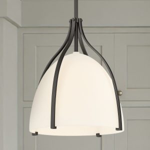 Arcelia White Glass 1 Light Medium 12 Inch Pendant