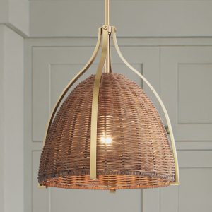 Arcelia Rattan Shade 1 Light Medium 12 Inch Pendant