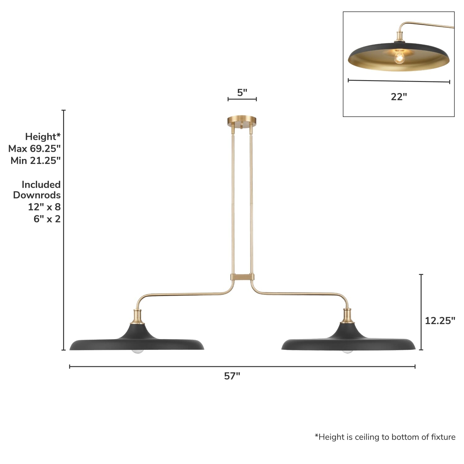 Moriso 2 Light Large 57 Inch Linear - Image 4