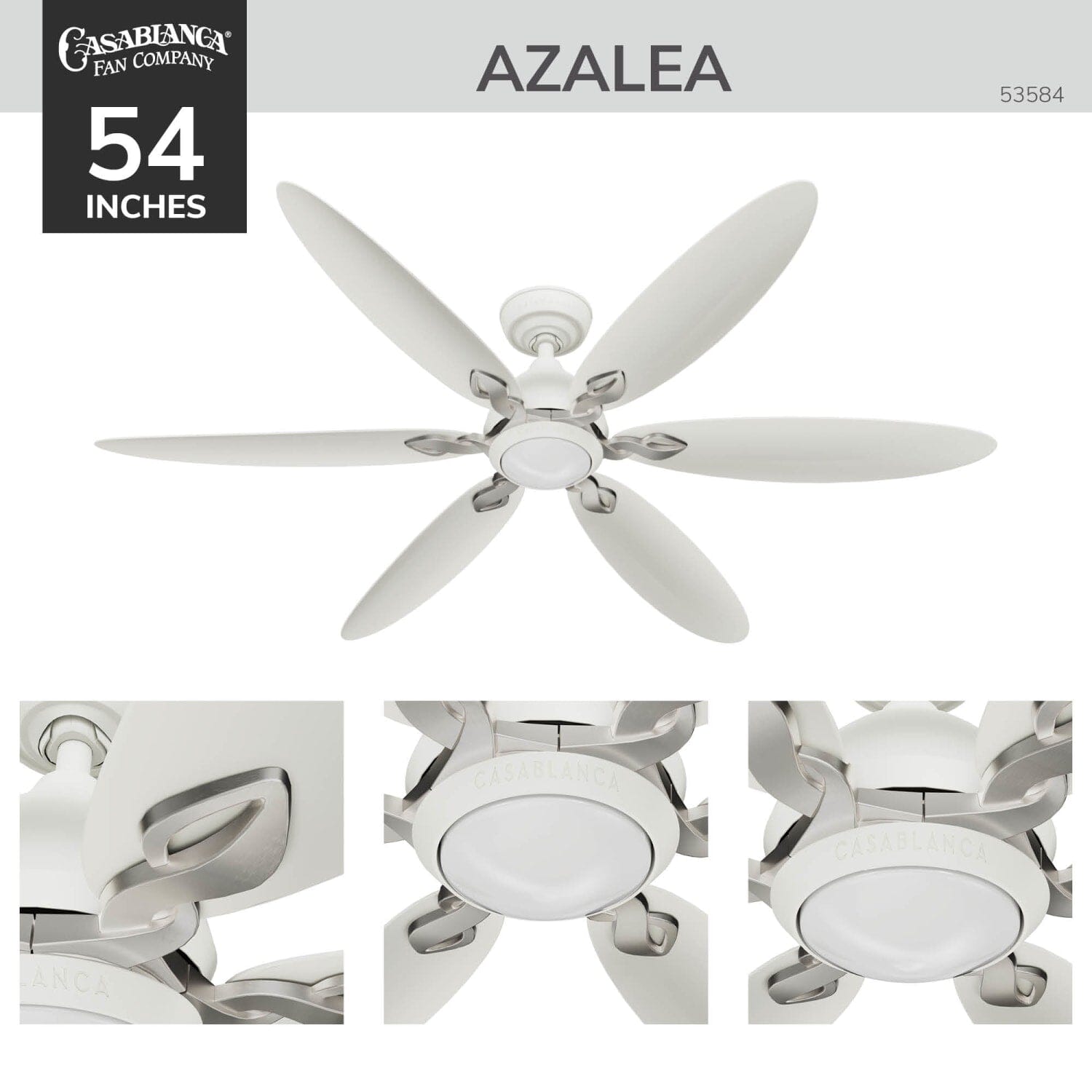 Azalea Outdoor Energy Star DC with LED Light 60 inch with remote and wall control - Image 3